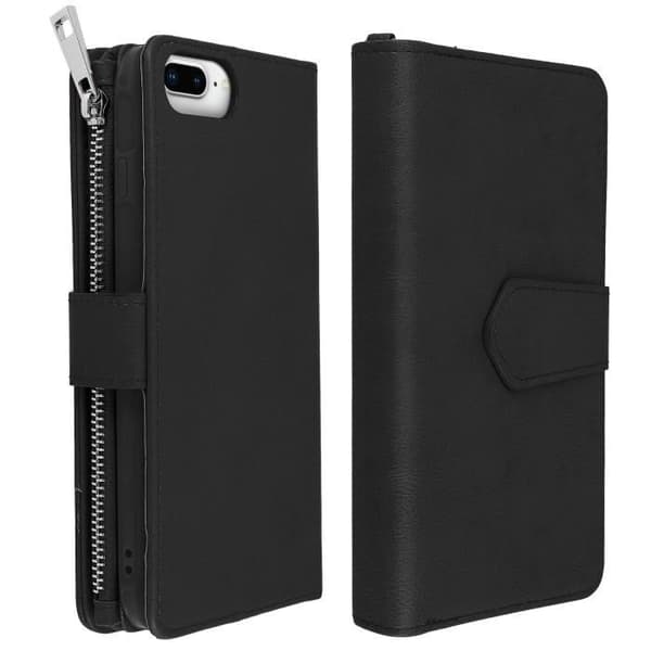 Pungetui - AVIZAR - iPhone 6/6S/7/8 Plus - Sort - Hård Cover - Kort Opbevaring svart