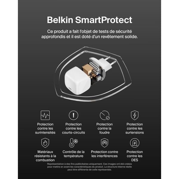 Nätadapter - BELKIN - 65W USB-C - Power Delivery (PD) - PPS - Kompakt vit Vit