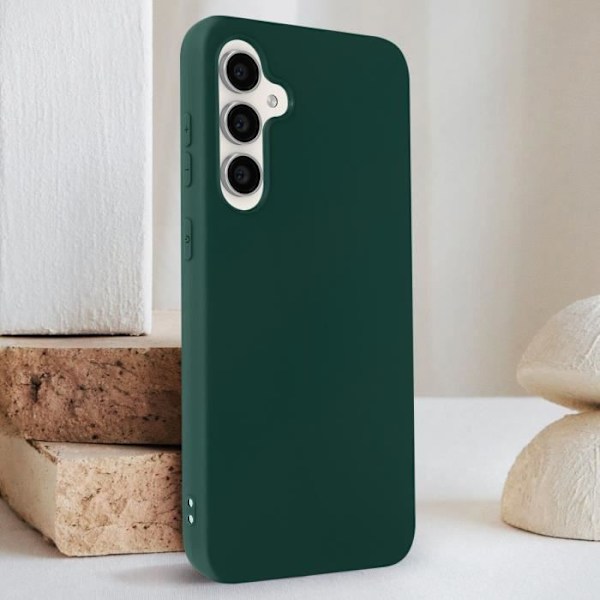 Taske til Samsung Galaxy S23 FE - AVIZAR - Klassisk etui mat - Grøn - Halvstivt - Mat anti-fingeraftryk finish Grön