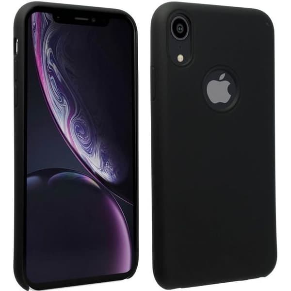 Skyddsskal - AVIZAR - iPhone XR - Halvstyvt silikon - Soft Touch - Svart Svart