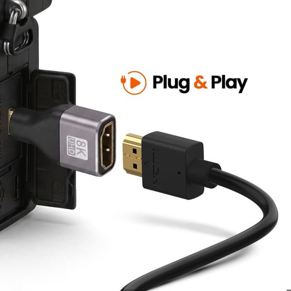 Micro-HDMI Hane till HDMI 2.1 Hona 8K UHD LinQ Grå