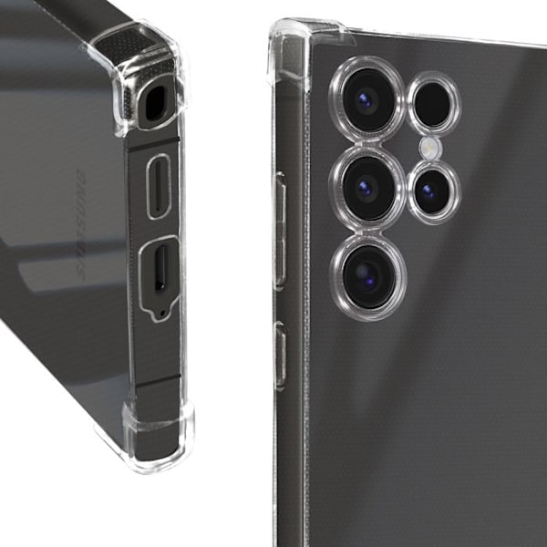Coque Antichoc - MAYAXESS - Samsung Galaxy S24 Ultra - Transparent - Forstærkede hjørner - Letvægtsdesign Transparent