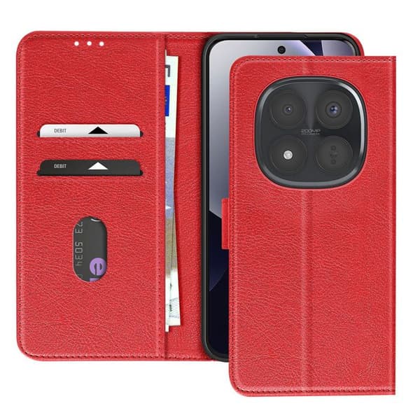Xiaomi Redmi Note 15 Pro Plus 5G Chesterfield Plånboksfodral Ställfunktion Röd Röd