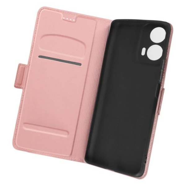 Taske til Motorola Moto G24 og G04 kortholder Support Slim Design Powder Pink Rosa