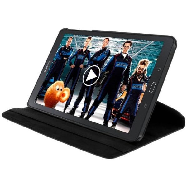 Hus - Samsung - Galaxy Tab E 9,6'' - Rotativ 360° - Ekoskinn med prägling - Svart Svart