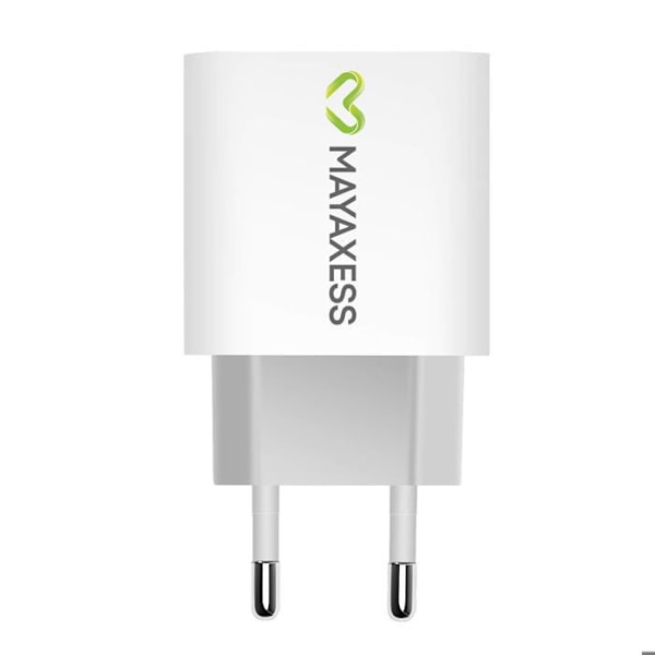 USB C Power Delivery 20W Vegglader Mayaxess Hvid Vit