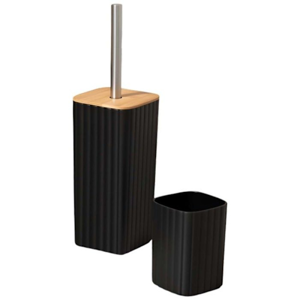 Sæt af 6 dele badeværelsesaccessories, affaldsspand, sæbedispenser i sort