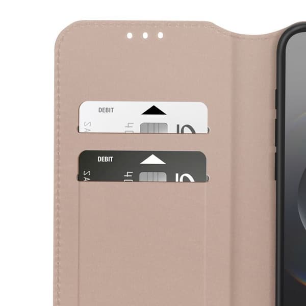 Fodral med lock för iPhone 17 med kortfack och guldstöd Gul