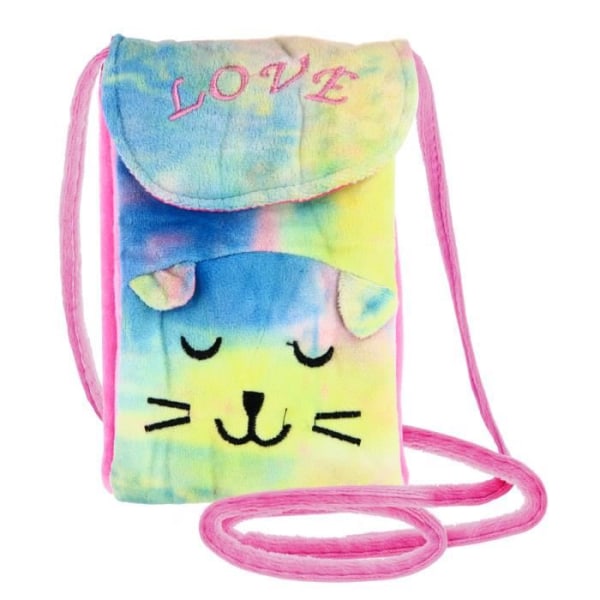 Rainbow Sleeping Cat Design Tyg Smartphone Shoulder Pouch