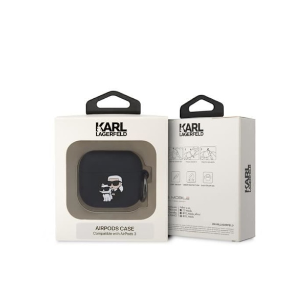 Coque til Airpods 3 NFT Stødabsorberende i Silikone Karl Lagerfeld Sort - Mærke KARL LAGERFELD Svart