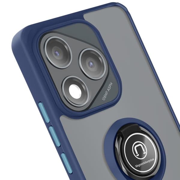 Cover til Honor 400 Lite - AVIZAR - Magnetring - Gennemsigtig bagside - Stødabsorberende - Fleksibel Blå