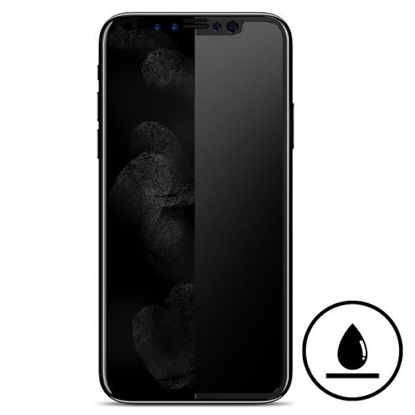 Skyddsfilm - AVIZAR - iPhone X / XS - Härdat glas - Ultrabeständig - 3D-effekt Svart