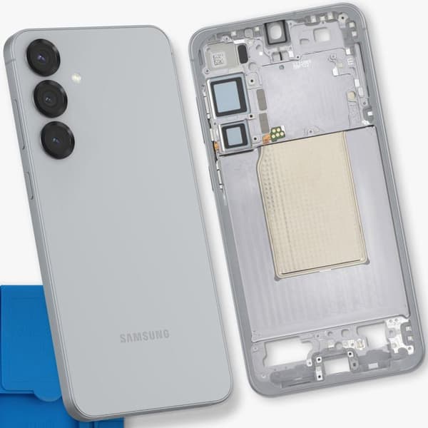 Originalt Centralt Chassi för Galaxy S25 Plus, Exakt och Säker Passform, Samsung Silver Grå