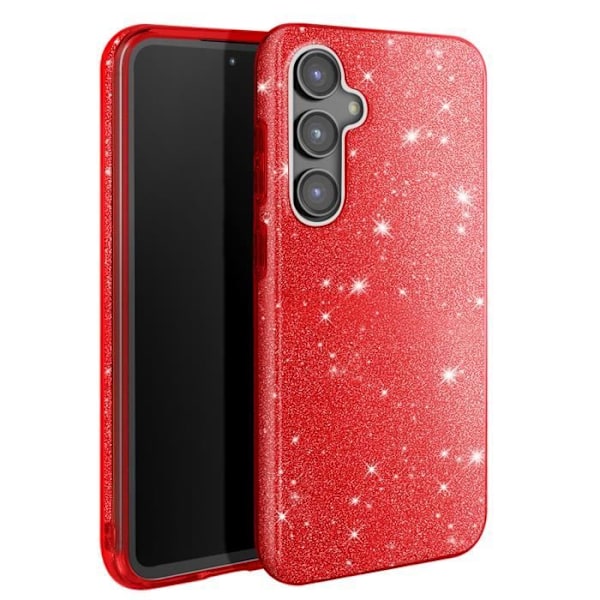 Glitrende Stødabsorberende Cover til Samsung Galaxy S23 FE Rød Röd