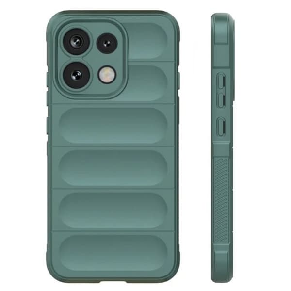 Cover til Oppo Reno 16F / 16 FS med 3D Relief og Antiskrid Greb Grøn Grön
