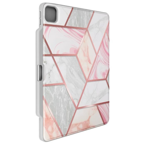 Fodral för iPad Pro 13 2024 - Supcase - Fullständigt skydd med stödklaff - Vit / Rosa Rosa