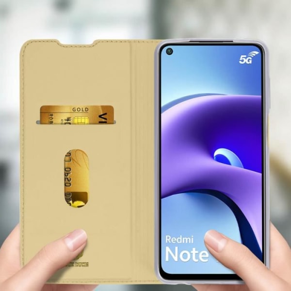 Xiaomi Redmi Note 9T 5G Cover Cover Kortholder Support Funktion Dux Ducis Golden Yellow