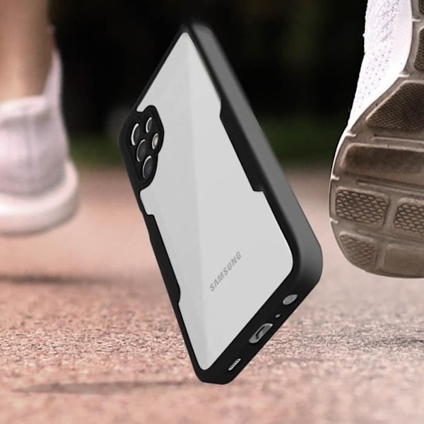 Helcase - AVIZAR - Samsung Galaxy A32 5G - Stødabsorberende - Plexiglas bagside - Sort kant Svart