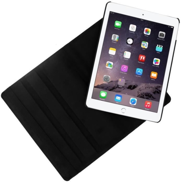 360° Drejbar Cover Etui - Apple - iPad Air 2 - Øko-læder - Sort - Fuld beskyttelse Svart