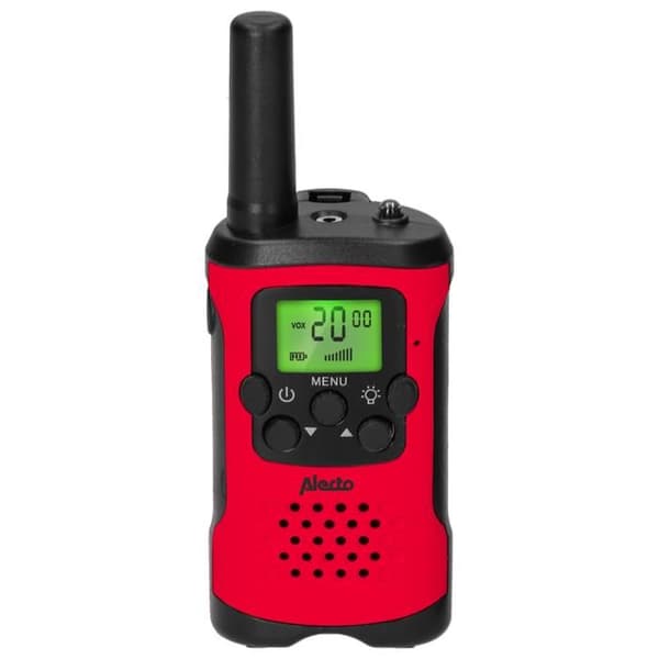 Alecto FR115RD - Sæt med to walkie-talkies til børn, Rækkevidde op til 7 kilometer, rød/sort Rød, Sort