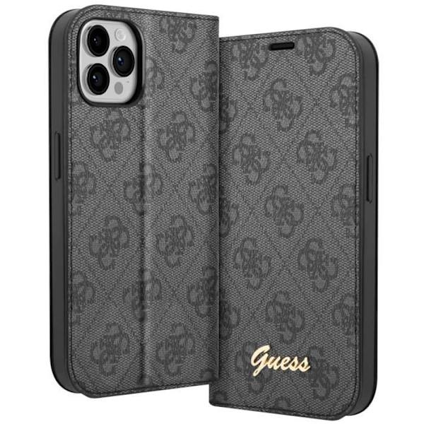 Lyxfodral till iPhone 14 Pro Max Elegant designkorthållare 4G Guess Pattern Black Svart