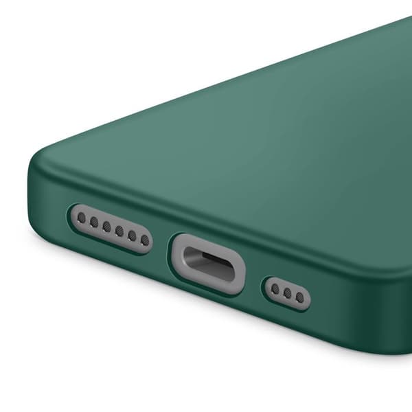 Cover - ADVARSE - iPhone 16e - Soft-Touch - Semi-stiv silicone - Mørkegrøn Grön