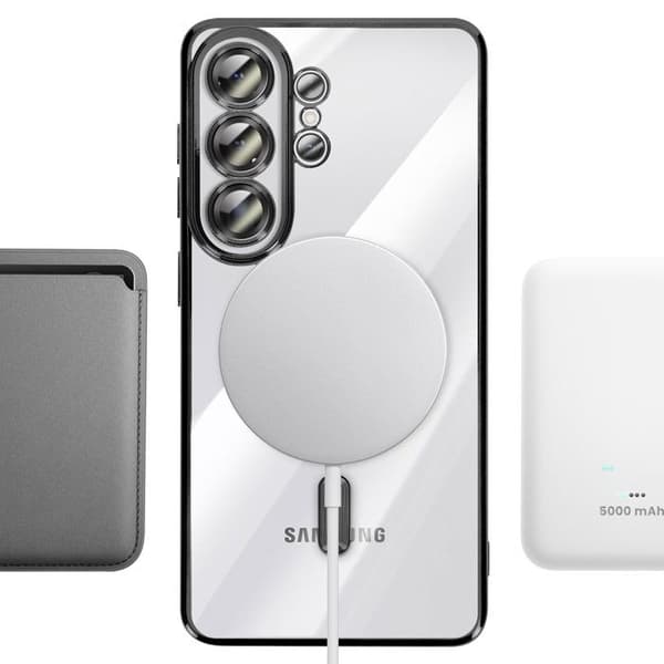 Cover til Galaxy S26 Ultra Kompatibel med MagSafe med Sort Kromkant Svart