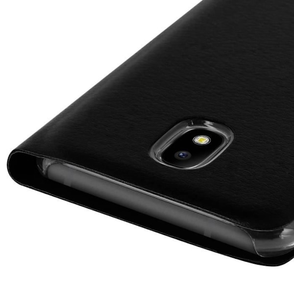 Hus - AVIZAR - Galaxy J3 2017 - Ultra-tynd - Øko-læder - Kortslot Svart