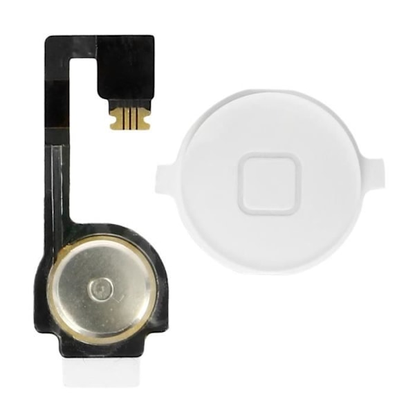 Hemknapp - AVIZAR - iPhone 4 - Vit - Anslutningskabel inkluderad - Enkel att byta ut Vit