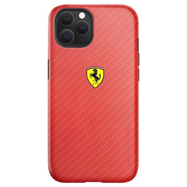 Cover til iPhone 11 Pro Carbon Print Polyurethane QI kompatibel Ferrari Red