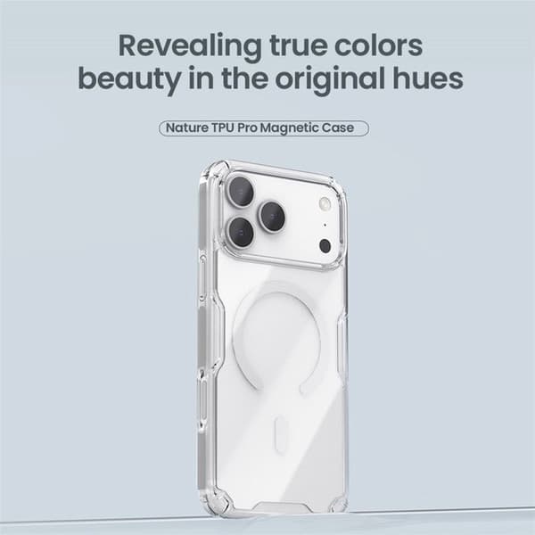 Skal för iPhone 17 Pro Max - TPU+PC, Transparent, MagSafe Skal Transparent