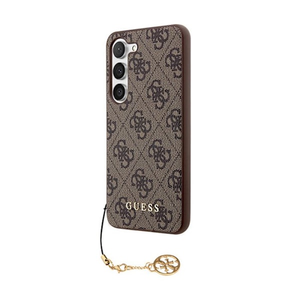 Telefonfodral - Guess - 4G Charms Collection - Brun - Samsung Galaxy A35 5G - Hård kastanj