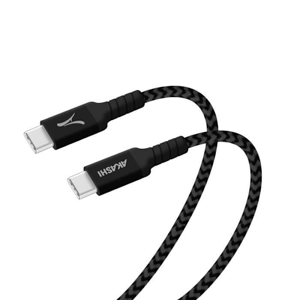 USB-C till USB-C-kabel 60W Laddningssynkronisering Ecodesign 1,5m Akashi Black