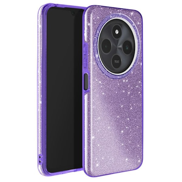 Glitterande Skyddande Skal för Xiaomi Redmi 14C Lila Lila