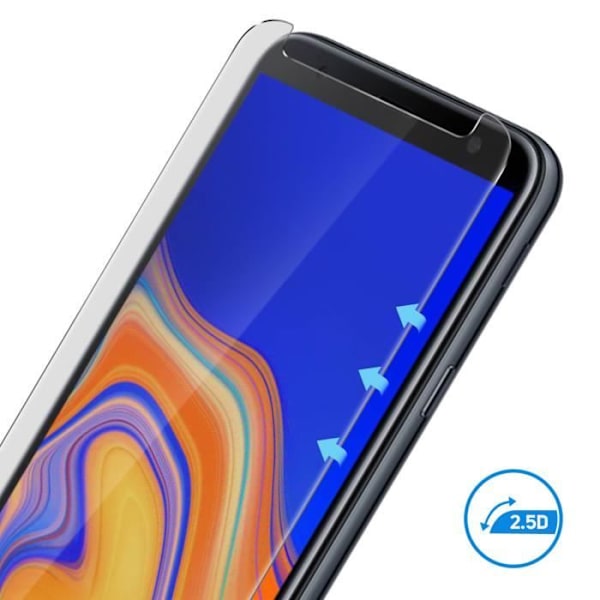 Galaxy J4 Plus filmhärdat glas 2.5D fasad skärmskydd Ultra-resistent vit