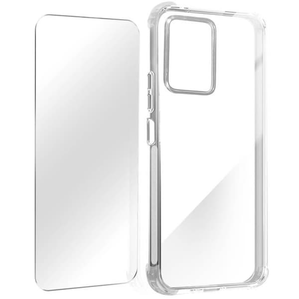 Fodral för Poco X5 och Redmi Note 12 5G Stötsäker + Transparent härdat glas Vit