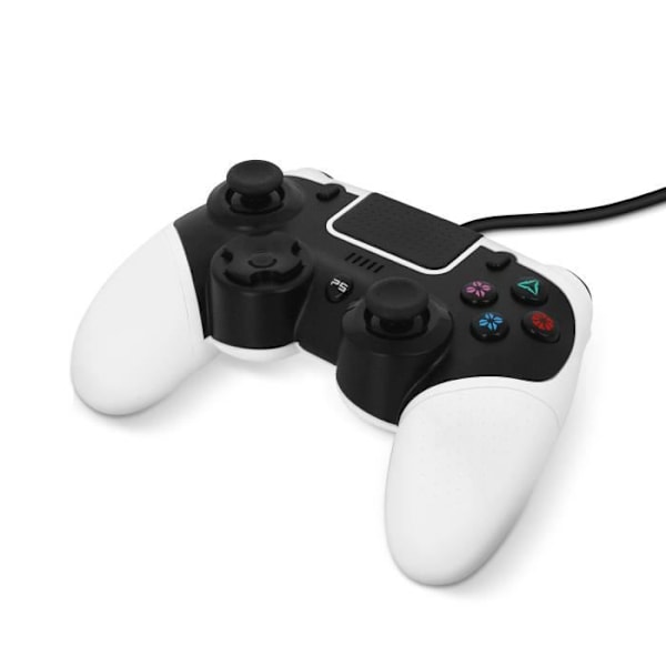 Gamepad - LinQ - PS4/PC - Kablet - Vibration - Sixaxis - Sort Hvid Svart vit