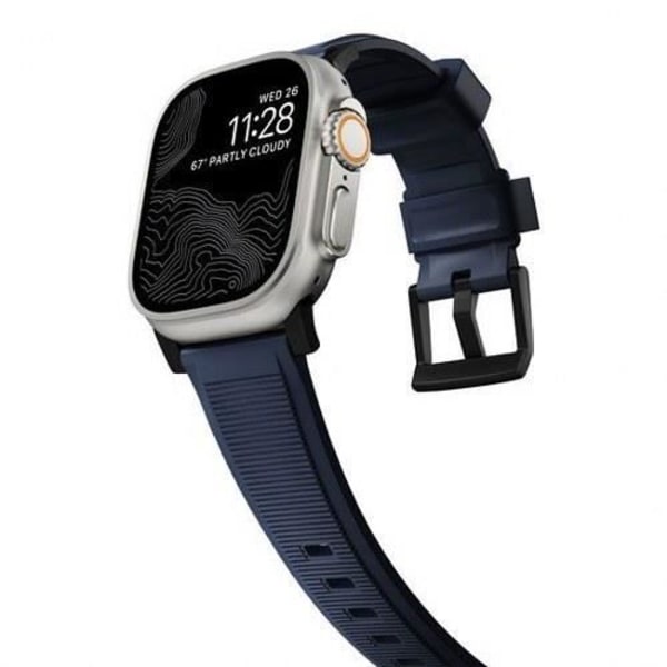 Armbånd til Apple Watch - NOMAD - Sort - Fluoroelastomer gummi - Slidstærk - Unisex Mörkblå