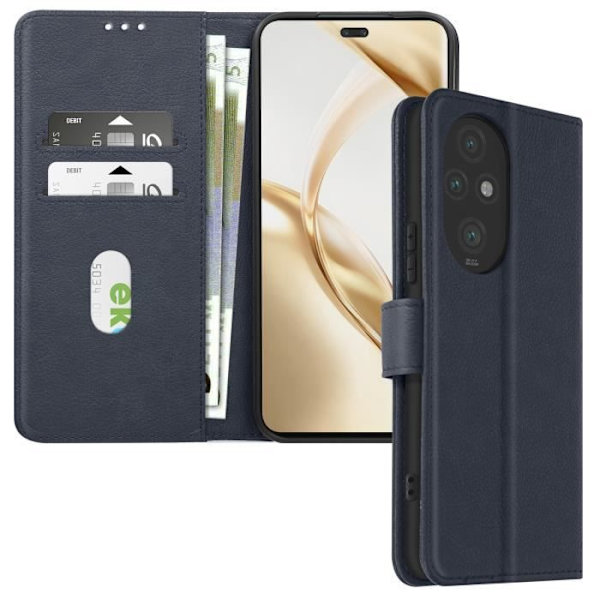 Etui til Honor 200 Pro - AVIZAR - Wallet Flip og Video Support - Midnight Blue Blå