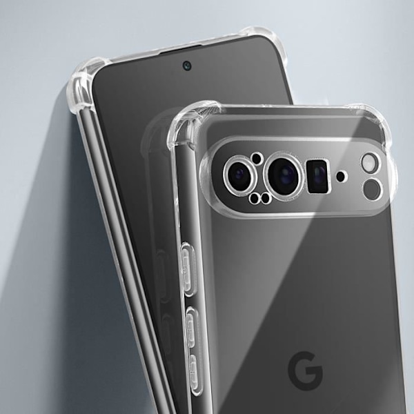 Skal för Google Pixel 9 Pro XL Stötsäker Flexibel Förstärkta hörn Transparent Transparent