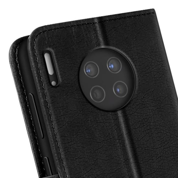 Etui til Huawei Mate 30 Klap Portemonnee og Video Stativ Sort Svart