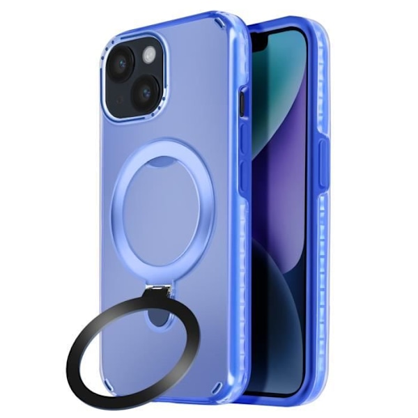 Coque MagSafe för iPhone 14 och 13 Stötabsorberande med Fällbart Stöd Blå Blå