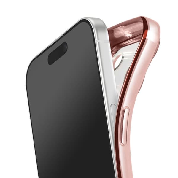 iPhone 17 Pro Max case kompatibel med MagSafe med rosa kromkant Rosa