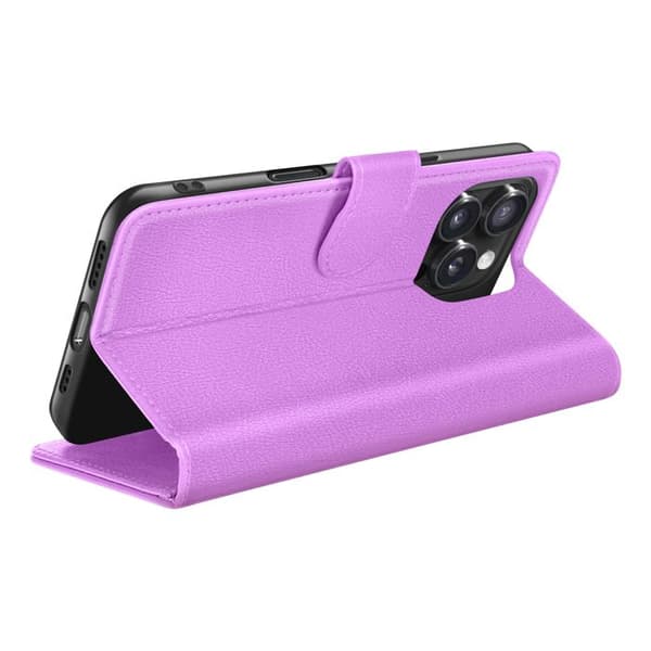 Pung Etui - ZANAÉ - iPhone 16 Pro Max - Lilla - Video Support - Magnetisk Flap Lila