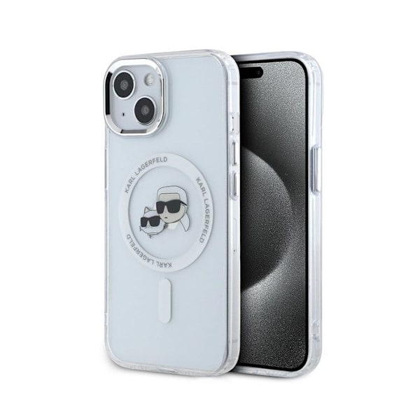 Coque til iPhone 13 Imprægneret IML K og CH Kompatibel med MagSafe Karl Lagerfeld Gennemsigtig Vit