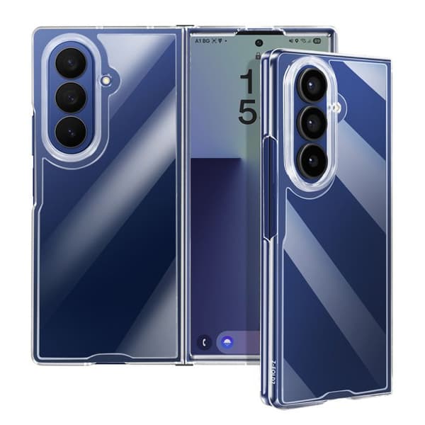 Fodral - AVIZAR - Samsung Galaxy Z Fold 7 - Styvt och Fällbart - Transparent - Hinge Skydd Vit