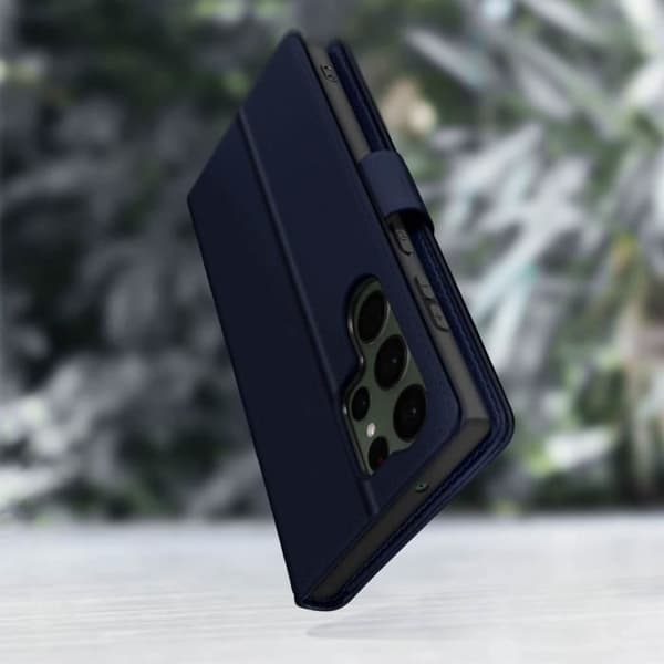 Etui til Samsung Galaxy S23 Ultra Wallet og videoholder blå blå