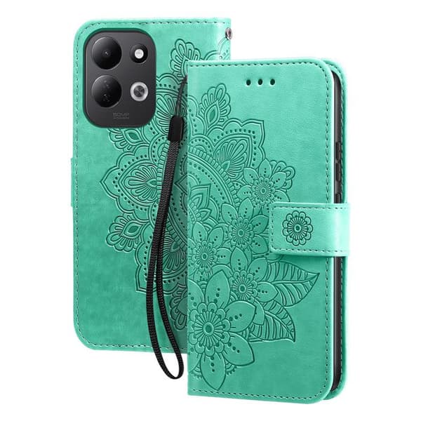 Xiaomi Redmi 17 Mandala-kuvioinen Lompakkoasu, jossa on Tuki, Vihreä Grön