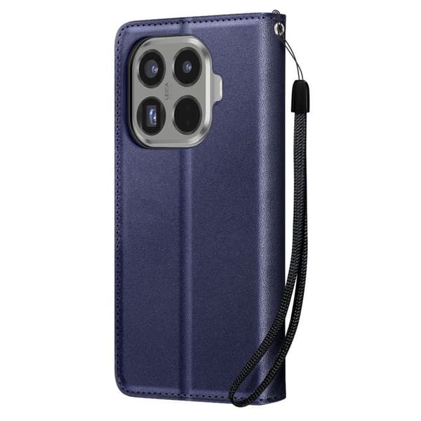 Plånboksfodral för Xiaomi 15T Pro med handledsrem och kortfack i midnattsblå Blå