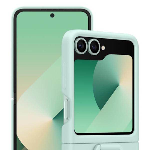 Originalt etui til Samsung Galaxy Z Flip 6 med slank silikonering Samsung bleggrøn Grön